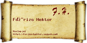 Fórizs Hektor névjegykártya